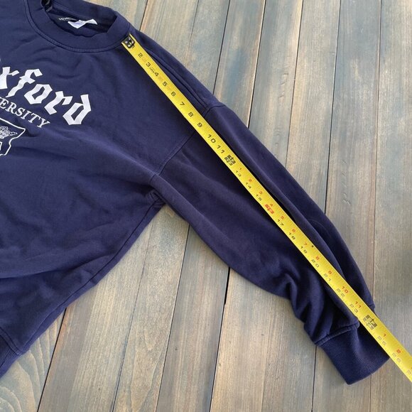 Oxford University Sweatshirt Navy Blue Vintage Look - Mens Small (P8) - Picture 5 of 6